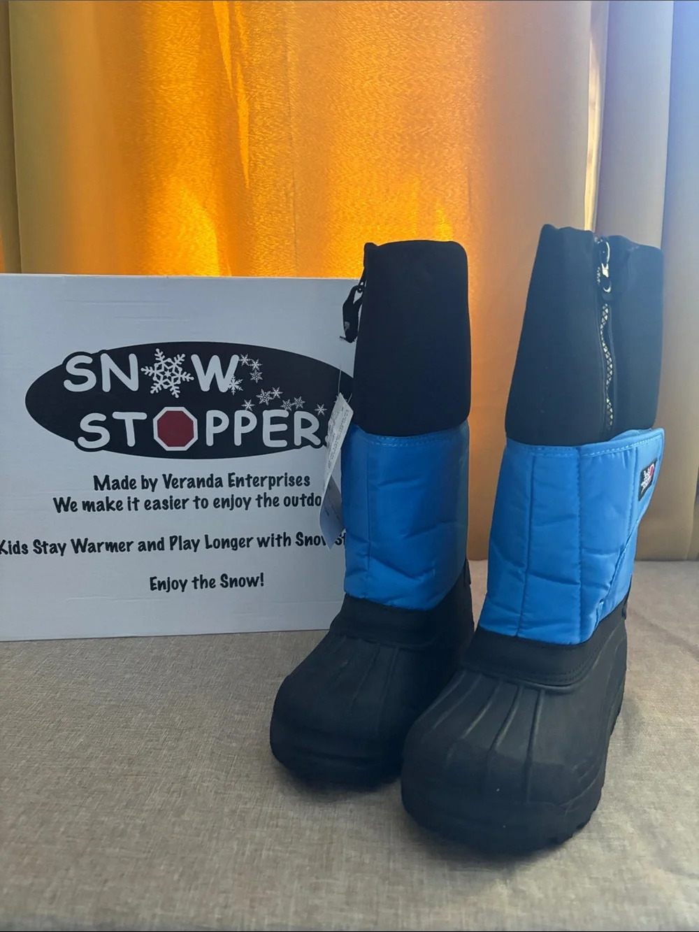 Kids Waterproof Blue & Black Winter Boots